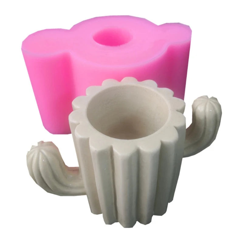 Concrete Flowerpot Mold Cactus Flowerpot Mold Cement Container Silicone Mold