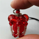 Natural Stone Pendant Keychain Pink Crystal Key Chains Jewelry Gift