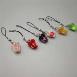 Natural Stone Pendant Keychain Pink Crystal Key Chains Jewelry Gift