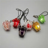 Natural Stone Pendant Keychain Pink Crystal Key Chains Jewelry Gift