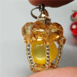 Natural Stone Pendant Keychain Pink Crystal Key Chains Jewelry Gift