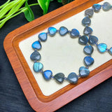 Grey Moonstone Labradorite Heart Bracelet Crystal Reiki Healing