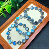 Grey Moonstone Labradorite Heart Bracelet Crystal Reiki Healing