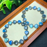Grey Moonstone Labradorite Heart Bracelet Crystal Reiki Healing