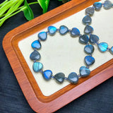 Grey Moonstone Labradorite Heart Bracelet Crystal Reiki Healing
