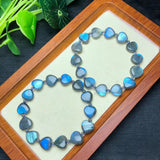 Grey Moonstone Labradorite Heart Bracelet Crystal Reiki Healing