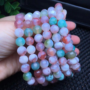 1 Pc Fengbaowu Agate Bracelet Round Beads Crystal Reiki Healing Stone Jewelry