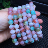 1 Pc Fengbaowu Agate Bracelet Round Beads Crystal Reiki Healing Stone Jewelry