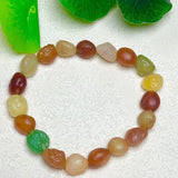 Fengbaowu Agate Bracelet Round Beads Crystal Reiki Healing Stone Jewelry Gift