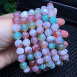 1 Pc Fengbaowu Agate Bracelet Round Beads Crystal Reiki Healing Stone Jewelry