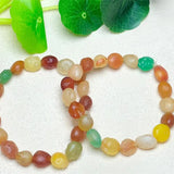 Fengbaowu Agate Bracelet Round Beads Crystal Reiki Healing Stone Jewelry Gift