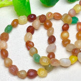 Fengbaowu Agate Bracelet Round Beads Crystal Reiki Healing Stone Jewelry Gift