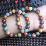 Alashan Agate Bracelet Round Beads Crystal Reiki Healing Stone Jewelry Gift