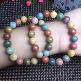 Alashan Agate Bracelet Round Beads Crystal Reiki Healing Stone Jewelry Gift