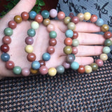 Alashan Agate Bracelet Round Beads Crystal Reiki Healing Stone Jewelry Gift