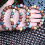 Alashan Agate Bracelet Round Beads Crystal Reiki Healing Stone Jewelry Gift