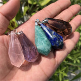 Natural Amethyst Amazonite Lapis Smoky Rose Quartz 925 Silver Pendent