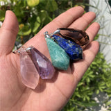 Natural Amethyst Amazonite Lapis Smoky Rose Quartz 925 Silver Pendent