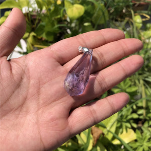 Natural Amethyst Amazonite Lapis Smoky Rose Quartz 925 Silver Pendent