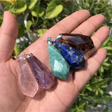 Natural Amethyst Amazonite Lapis Smoky Rose Quartz 925 Silver Pendent