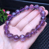 Fengbaowu Amethyst Bracelet Faceted Diamond Bead Crystal Reiki Healing Stone