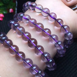 Amethyst Bracelet Round Bead Crystal Reiki Healing Stone Jewelry Gift