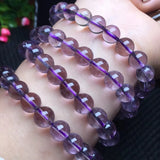 Amethyst Bracelet Round Bead Crystal Reiki Healing Stone Jewelry Gift