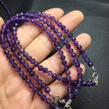 Natural Amethyst Chain Bracelet Reiki Healing Stone 925 Sterling Silver Jewelry