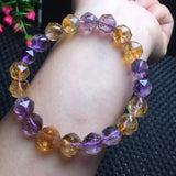 Fengbaowu Natural Amethyst Citrine Azeztulite Bracelet