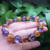 Natural Amethyst Citrine Azeztulite Bracelet Crystal Healing Stone