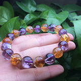 Natural Amethyst Citrine Azeztulite Bracelet Crystal Healing Stone