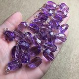 Natural Amethyst Pendant 925 Sterling Silver Reiki Healing Stone Crystal