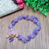 Natural Amethyst Raw Stone Bracelet Small Cluster Beads Purple Jewelry