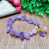 Natural Amethyst Raw Stone Bracelet Small Cluster Beads Purple Jewelry