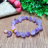 Natural Amethyst Raw Stone Bracelet Small Cluster Beads Purple Jewelry