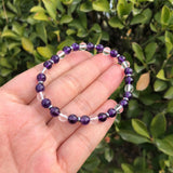 Natural Amethyst Rock Quartz Bracelet 6mm Crystal Healing Stone