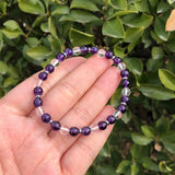 Natural Amethyst Rock Quartz Bracelet 6mm Crystal Healing Stone