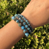 Natural Apatite Bracelet Diamond Beads Crystal Healing Stone