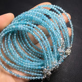 Natural Apatite Beaded Chain Bracelet 925 Sterling Silver Jewelry