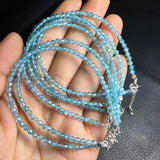 Natural Apatite Beaded Chain Bracelet 925 Sterling Silver Jewelry