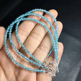Natural Apatite Beaded Chain Bracelet 925 Sterling Silver Jewelry
