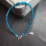Natural Apatite Chain Bracelet Reiki Healing Stone 925 Sterling Silver Jewelry