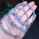 Natural Aquamarine Abacus Faceted Bead Chain Bracelet Crystal Healing Stone
