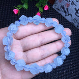 Natural Aquamarine Bracelet Faceted Bead Crystal Healing Stone