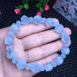 Natural Aquamarine Bracelet Faceted Bead Crystal Healing Stone