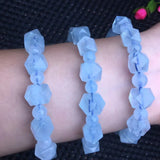 Natural Aquamarine Bracelet Faceted Bead Crystal Healing Stone
