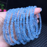 Natural Aquamarine Faceted Cube Bead Bracelet Crystal Reiki Healing Stone