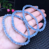 Natural Aquamarine Faceted Cube Bead Bracelet Crystal Reiki Healing Stone