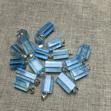 Aquamarine Hexagonal Prism Pendant 925 Sterling Silver Crystal