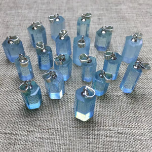 Aquamarine Hexagonal Prism Pendant 925 Sterling Silver Crystal
